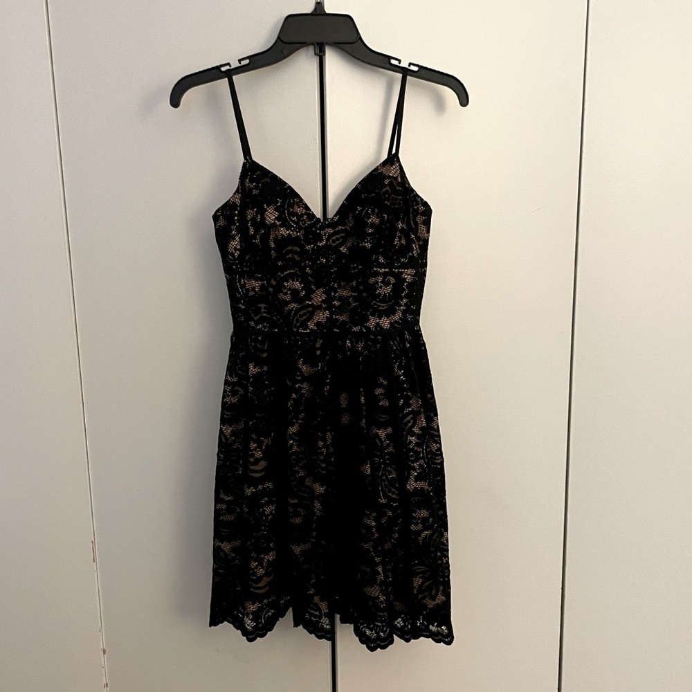 Black lace dress by Aidan (Aidan Mattox)